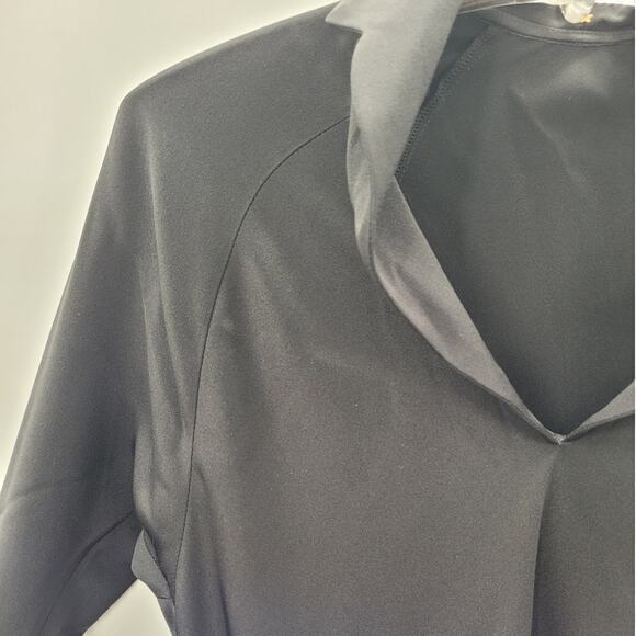 Peter Cohen Vintage Black Silk  Dori Goth‎ Long Sleeve Midi Fit and Flare Dress - Picture 10 of 16